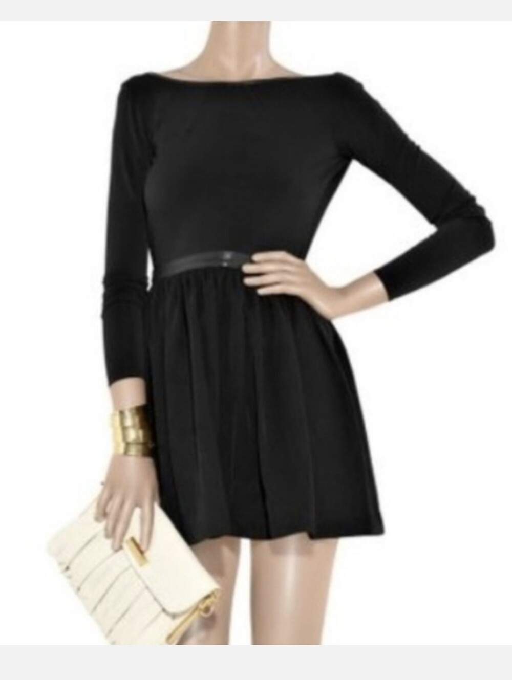 Elizabeth & James Leather Trim Backless Dress